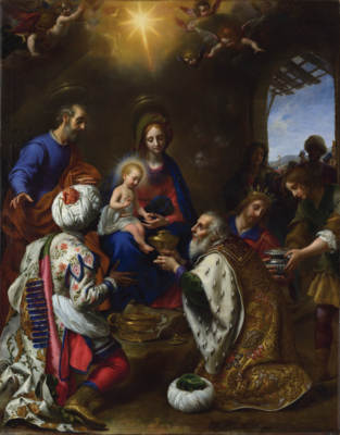 The Adoration of the Kings, by Carlo Dolci. 1649. Canvas, 117 by 92 cm. (National Gallery, London).