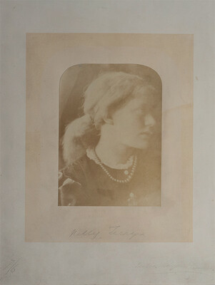 Ellen ‘Nelly’ Terry, by Julia Margaret Cameron. 1864. Albumen print mounted onto card, 24 by 19 cm. (Private collection).