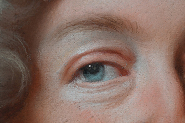 Detail of an eye in pastel 