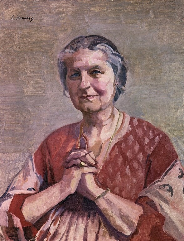 Portrait of Professor Anne Crookshank, by Sir Lawrence Gowing, 1985. Canvas, 77 by 65 cm. (Collection of Trinity College Dublin).