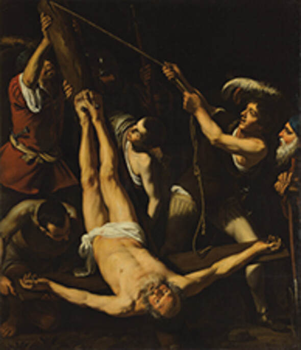 The crucifixion of St Peter