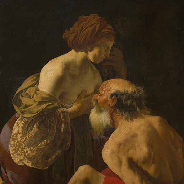 Roman Charity, by Hendrick ter Brugghen. 1623. Oil on canvas, 149 by 136 cm. (The Metropolitan Museum of Art, New York).