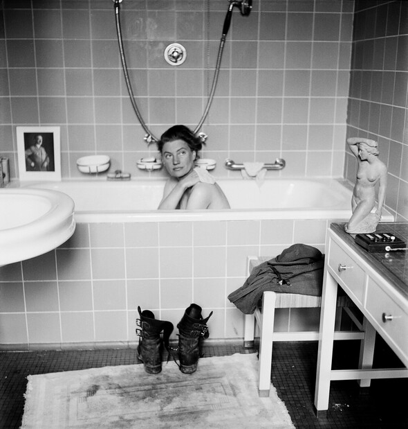 Lee Miller in the bathtub in Hitler’s apartment, Munich