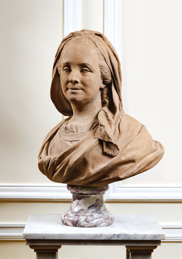 Portrait of a woman (here identified as Marie Leszczy´nska), here attributed to Jean-Baptiste Lemoyne. c.1750. Terracotta, approx. 43 cm. high (excluding socle). (Fondation Custodia, Collection Frits Lugt, Paris).