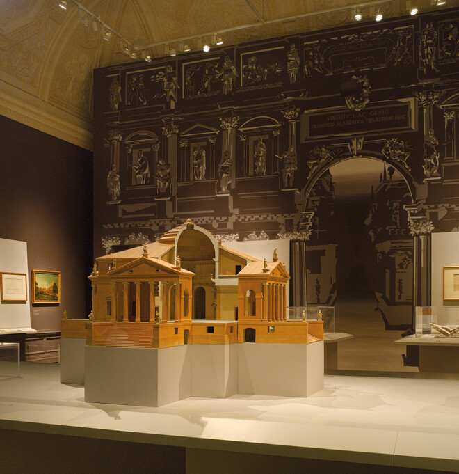1. Installation view of Andrea Palladio: His Life and Legacy at the Royal Academy of Arts