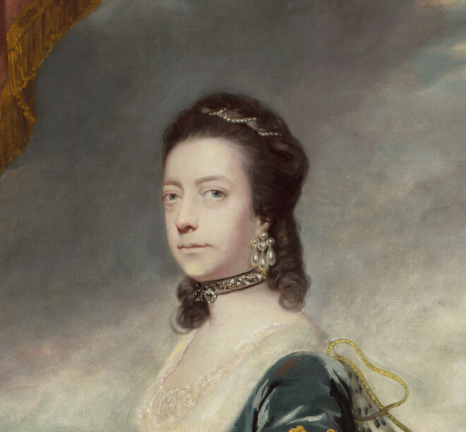 Detail of Portrait here identified as Princess Amelia of Great Britain