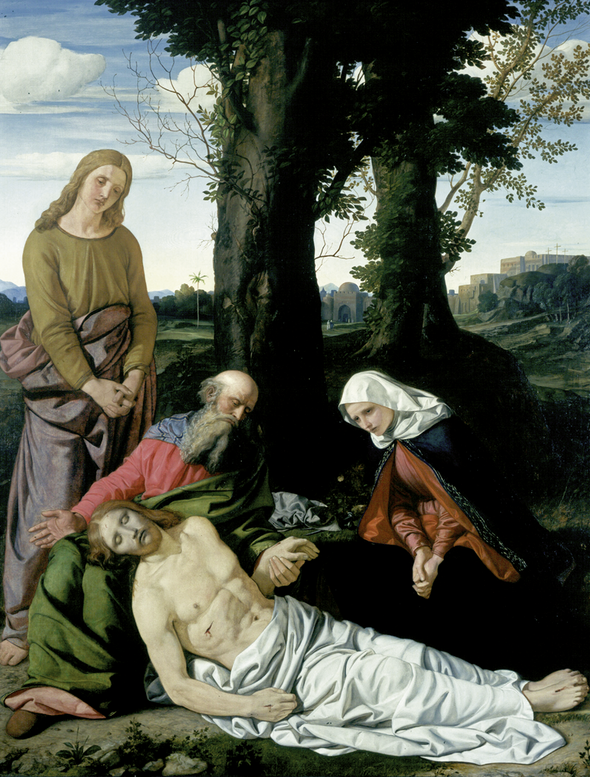 Lamentation over the dead Christ, by William Dyce. c.1847–49. Canvas, 210 by 165 cm. (Aberdeen Art Gallery and Museums Collections, Aberdeen).