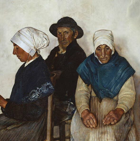 The family of Jean-le-Boîteux, peasants of Plougasnou, Finistère, by Jean-François Raffaëlli. Here dated to 1877. Oil on canvas, 190.5 by 154.3 cm. (Musée d’Orsay, Paris; Scala Archives).