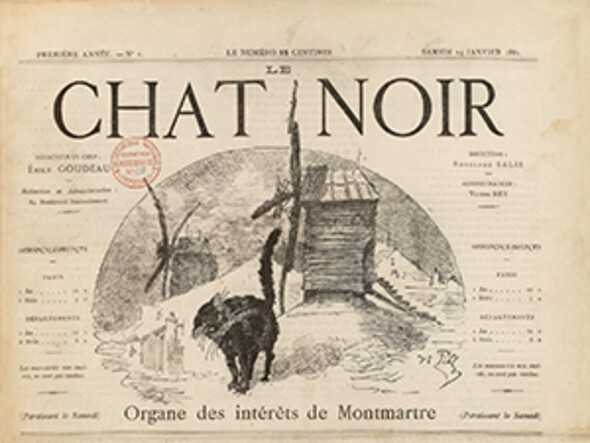 Masthead of Le Chat Noir, no.1 (14th January 1882)