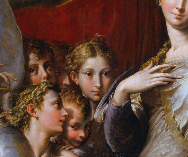 2. Detail of Madonna and Child with saints (‘Madonna of the long neck’)