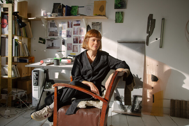 Niamh O’Malley in her Studio at Temple Bar Gallery + Studios, 2020 Photograph_ Dragana Jurišić Cou