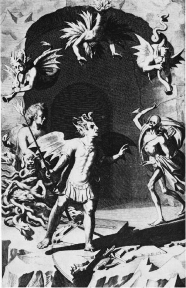 Satan, Sin and Death, Scene from Miltons Paradise Lost, William Hogarth  1735 Leggings by ARTORAMA SHOP